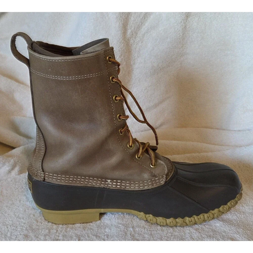 VTG L.L. Bean Maine Hunting Shoes Gore-Tex Duck Boots Leather Brown Mens 11 Wide